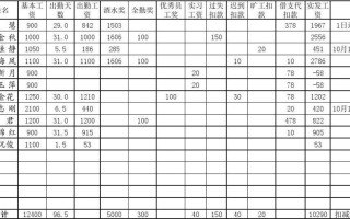 酒店员工工资表标准版图片